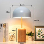 Lampe Led Bois Abat-Jour Blanc Luminaire Chambre