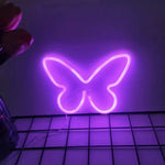 Lampe Néon Led En Forme De Papillon Veilleuse