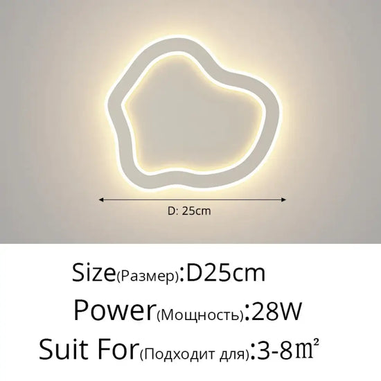 Led Applique Murale Élégante Design Scandinave Minimaliste Style G D25Cm 28W / Blanc Chaud