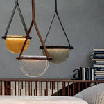 Led Design Glass Semicircle Suspension Luminaire Chambre