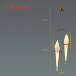 Led Oiseau Suspendu Doré Luminaire Chambre
