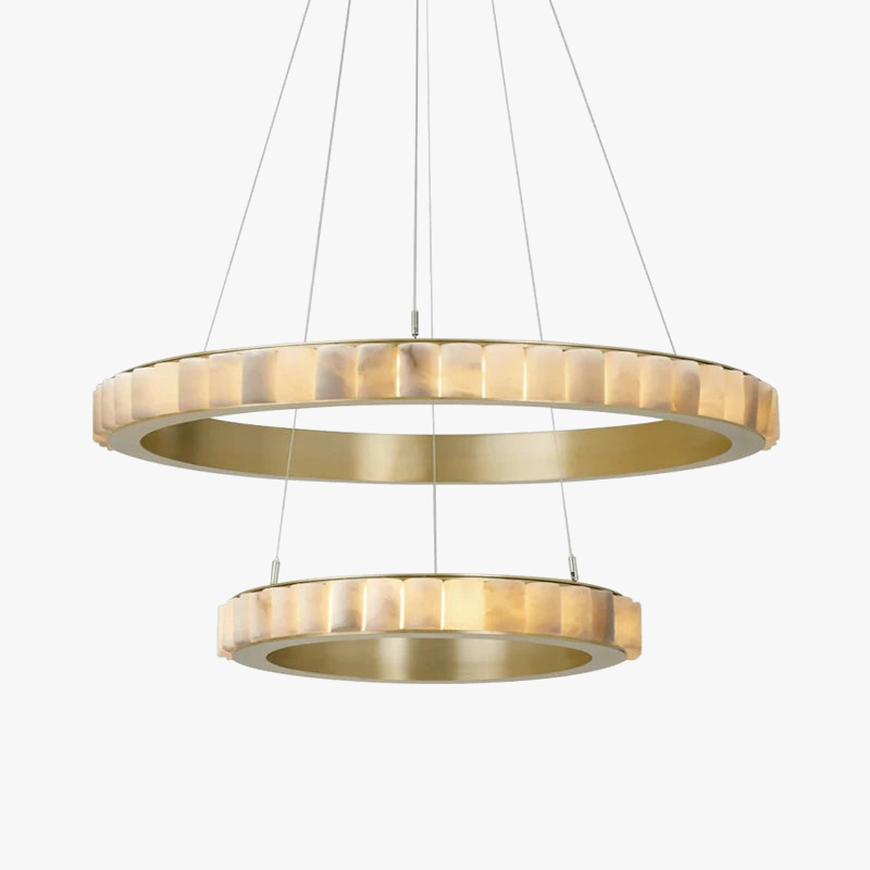 Lampadario design anelli LED postmoderno marmo oro nero rotondo design per sala da pranzo