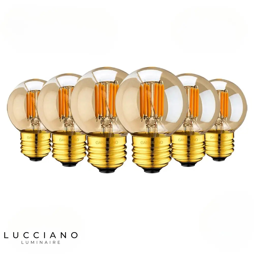 LOT DE SIX AMPOULES DORÉES LED G40 3W E27 220V