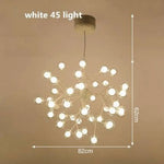 Lustre Arbre Branches Boules Verre Led Blanc - 45 Lampes Luminaire Doré