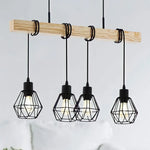 Lustre Bois Et Noir