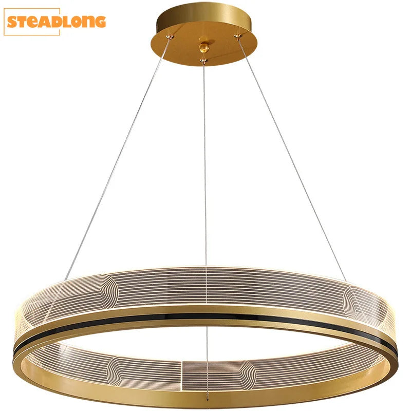 lampadario di lusso italiano moderno acrilico anello luminoso creativo semplice