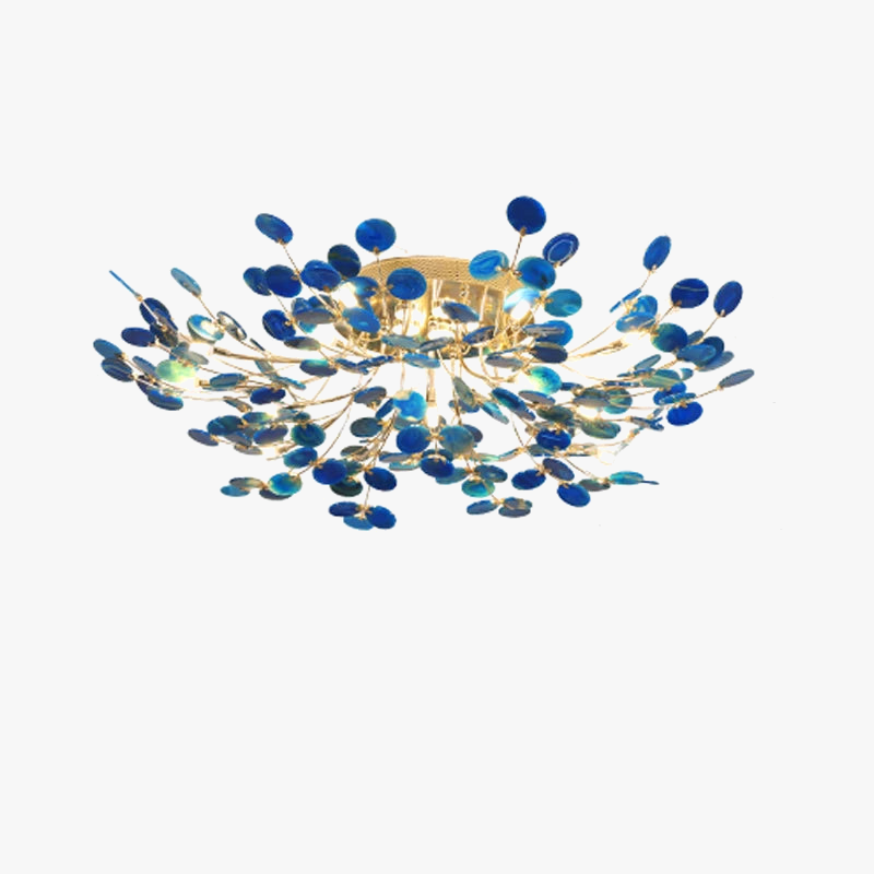 lampadario design art déco in agata colorata a led