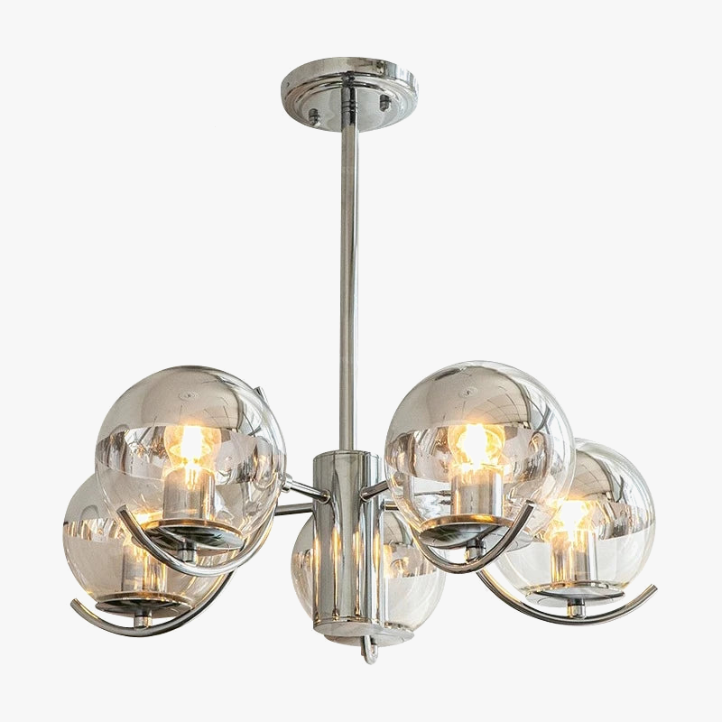 Lampadario moderno cromo elegante luminoso