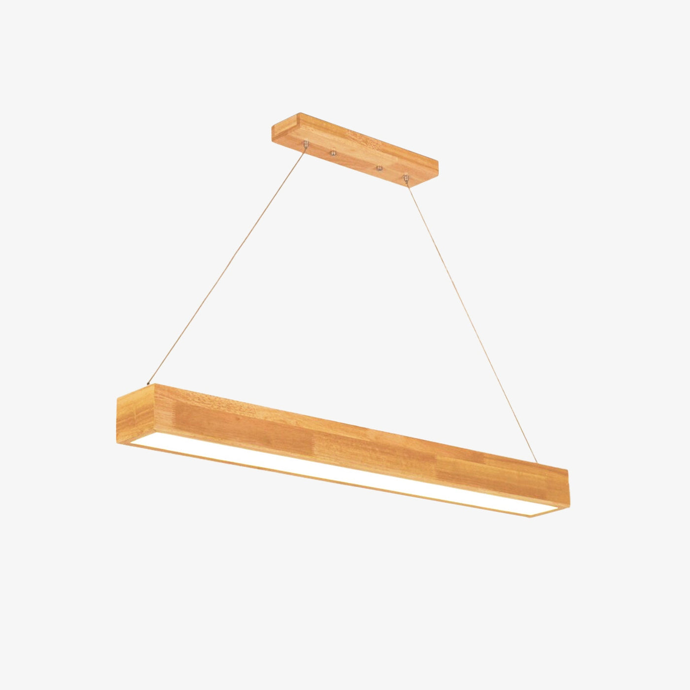 Lampadario design legno moderno rettangolare