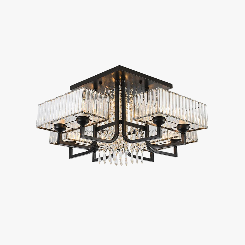 lampadario dimmerabile in cristallo per un'illuminazione elegante