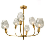 Lustre Doré Et Verre Fumé Élégant Fumé Luminaire Chambre