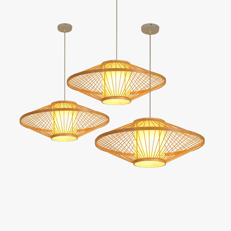 lampadario in bambù intreccio tè zen loft giapponese illuminazione interna