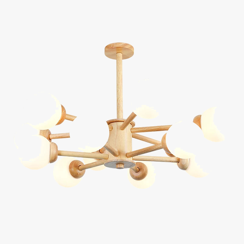 Lampadario in legno design sospeso elegante