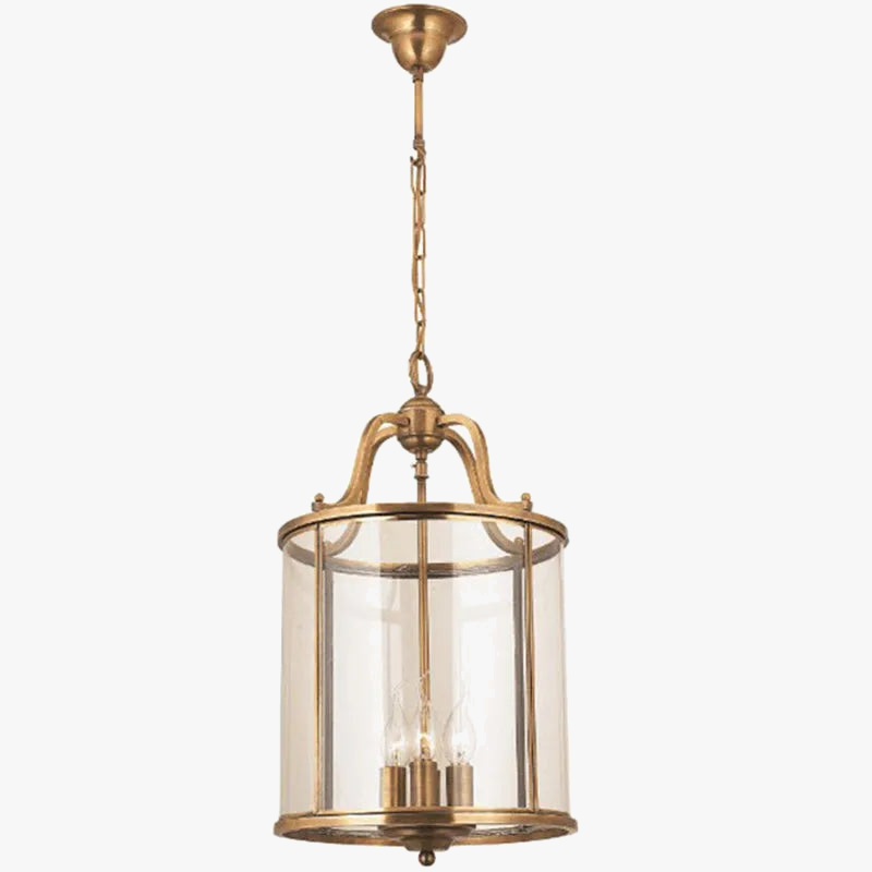Lampadario in rame stile vintage americano con gabbia per uccelli