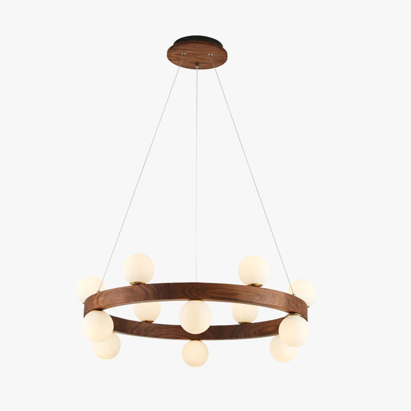 lampadario in noce per soggiorno