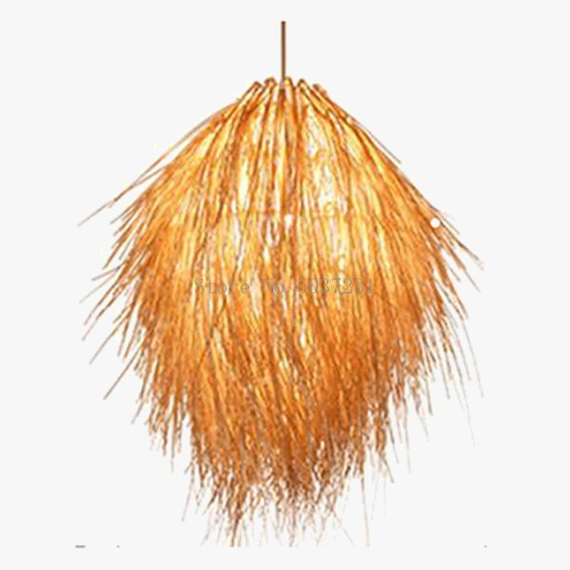 lampadario in rattan intreccio bambù cappello di paglia lampada pastorale decorazione stanza