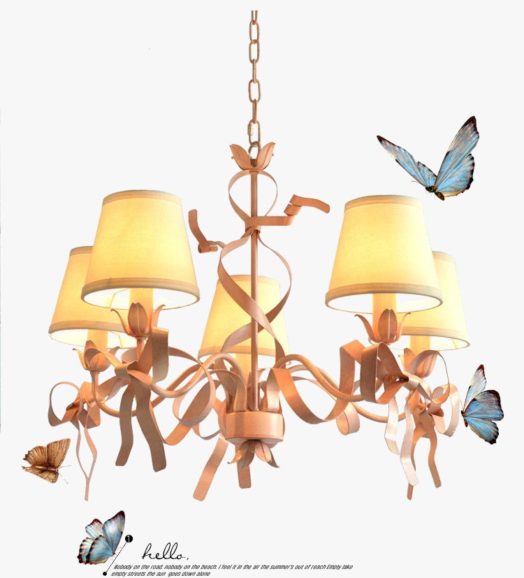 lampadario in nastro rosa per camera elegante per bambini