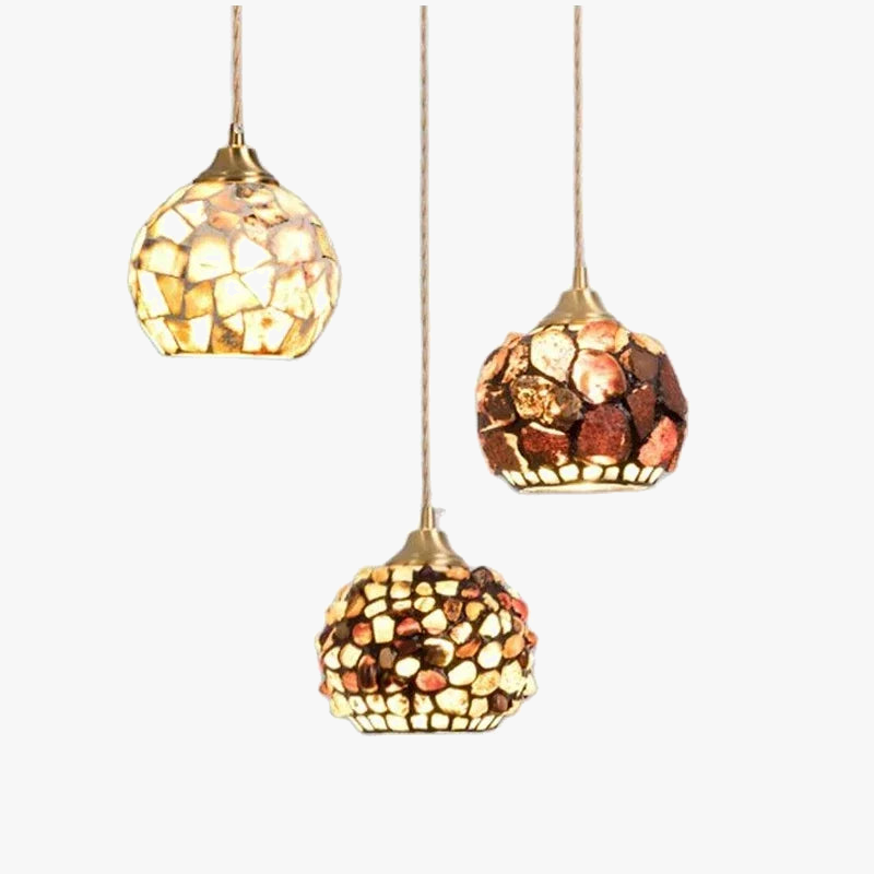 Lampadario chic scandinavo in vetro a conchiglia