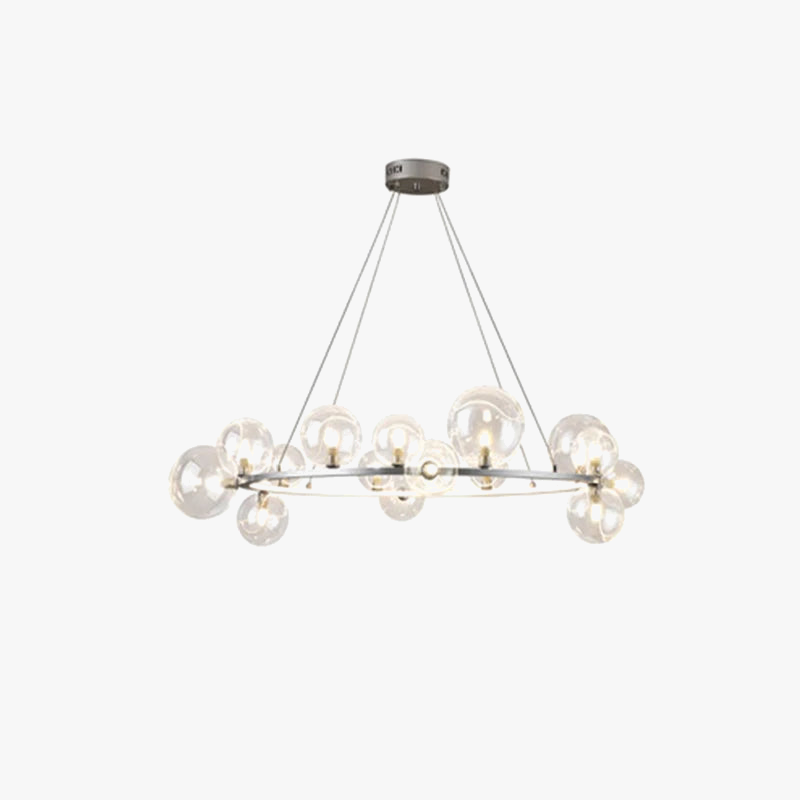 lampadario in vetro dal design moderno con bolle per interni eleganti