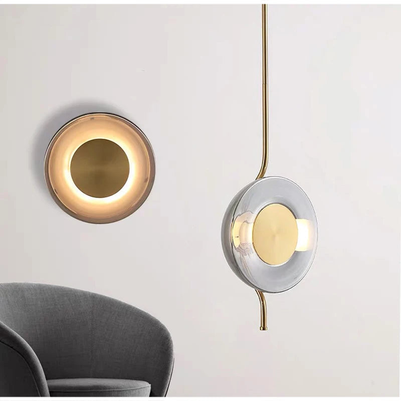 lampadario in vetro design moderno per decorazione d'interni minimalista