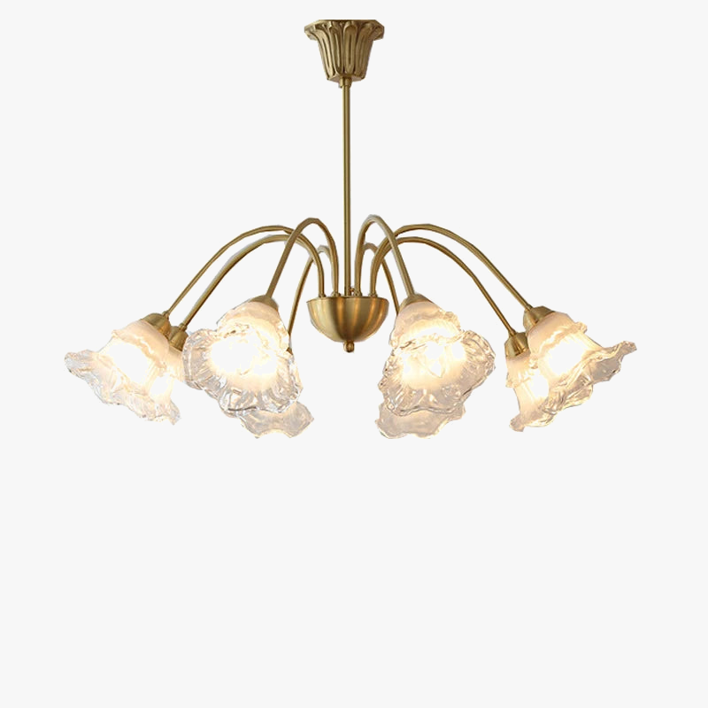 lampadario in vetro a fiori minimalista stile nordico a LED creativo