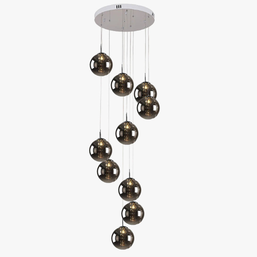 lampadario in vetro per scala design moderno a led