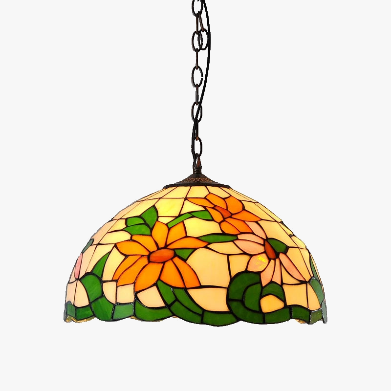Lampadario girasole in vetro rustico chic