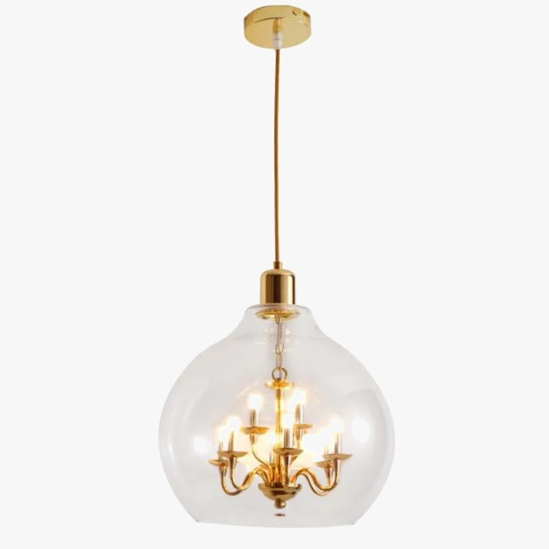 Lampadario in vetro trasparente industriale elegante
