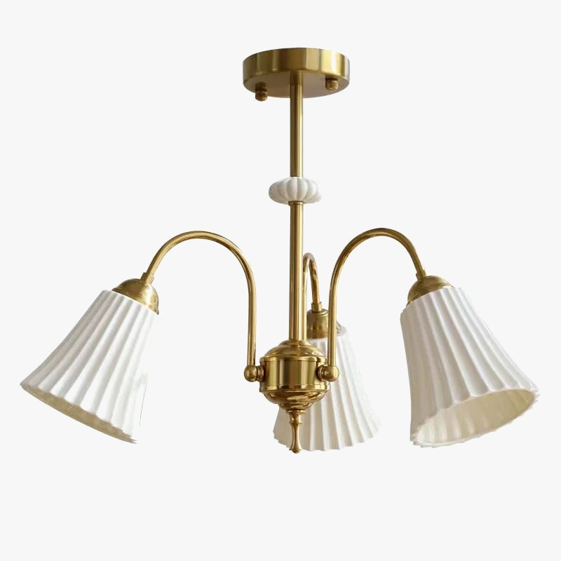 Lampadario stile francese retrò in ceramica bianca
