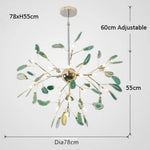 Lustre Led Cristal Sariya Moderne Vert - 78 X 55Cm / Chaude Luminaire Chambre