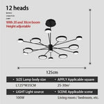 Lustre Led Design Créatif Noir 12 Lampes / Froide Luminaire Chambre