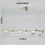 Lustre Led Design En Métal Luxueux Doré - 6 Lampes / Froide Luminaire Doré