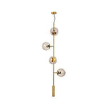 Lustre Led Design Métal Verre Rétro B / Ambré Luminaire Chambre