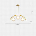 Lustre Led Doré Design Verre Boules 3 Lampes - 52X49Cm / Blanc Luminaire Chambre