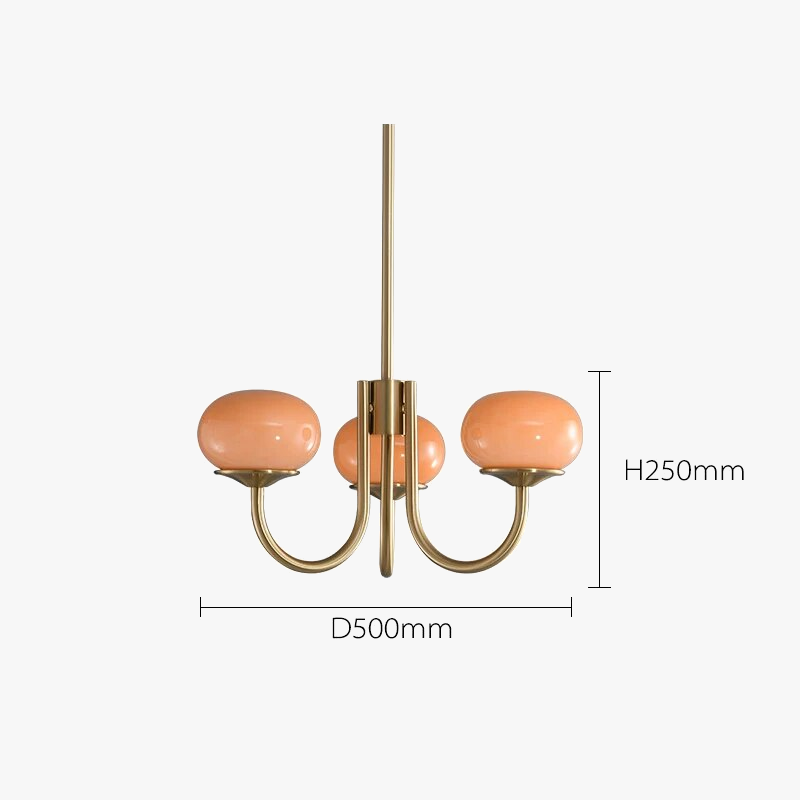 Lampadario contemporaneo in vetro opale