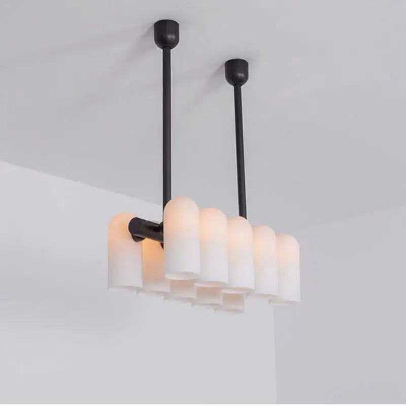 lampadario led in vetro stile art déco illuminazione moderna sospesa