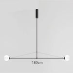 Lustre Led Minimaliste Noir Karry 180Cm Luminaire Chambre