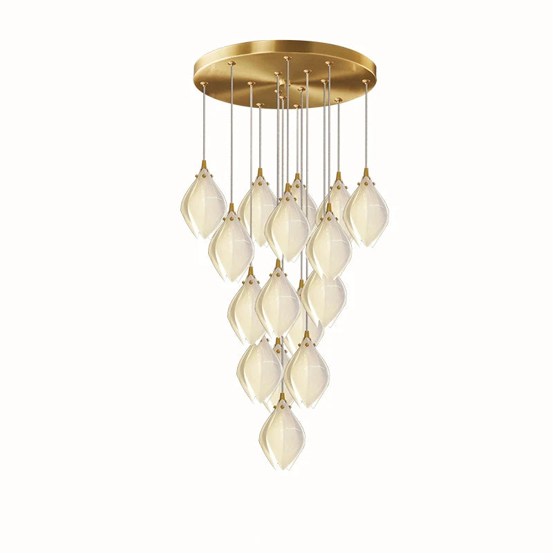 lampadario led moderno in ceramica a forma di petali decorativo