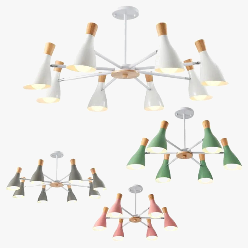lampadario moderno in legno massiccio per camera dei bambini