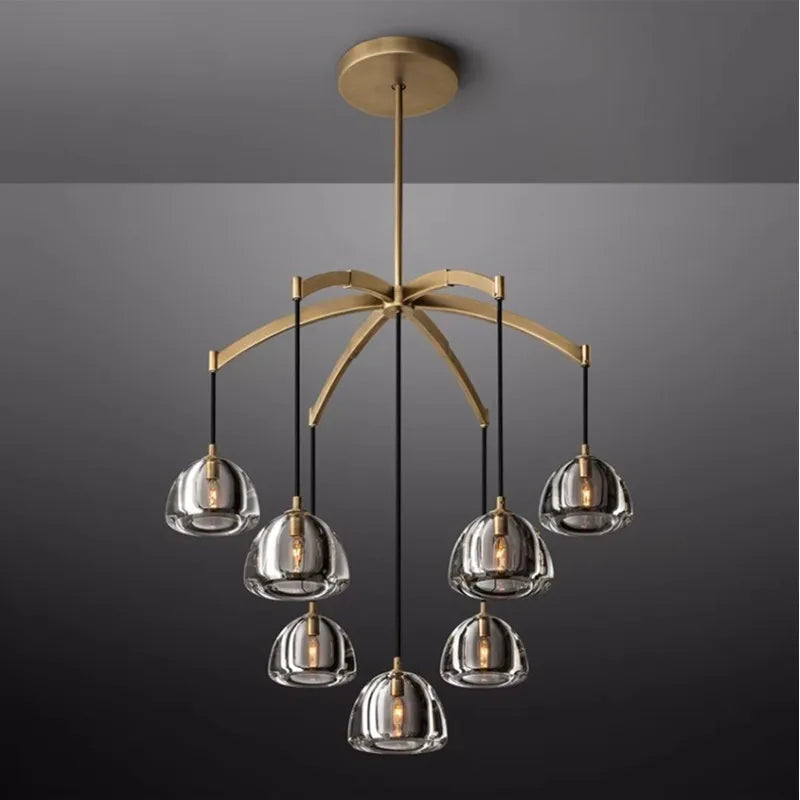 lampadario moderno in cristallo geometrico per interno lussuoso