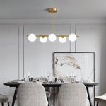 Lustre Moderne Led Boule En Verre Pour Salon Chambre À Couché Et Salle Mangé