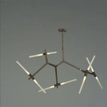 Lustre Nordique À Plusieurs Branches Noir - 10 Lampes Luminaire Doré