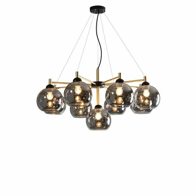 Lampadario nordico vetro rame sospeso