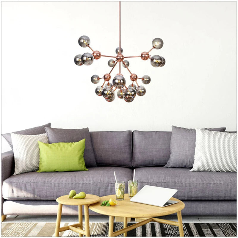 lampadario nordico a teste multiple per decorazione interna