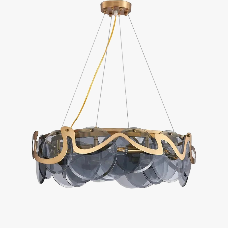 lampadario post-moderno in vetro semplice per salotto lussuoso
