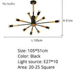 Lustre Scandinave Bois Métal Molécule 10 Embouts Luminaire Chambre