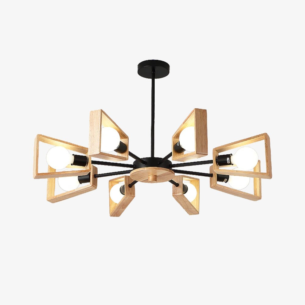 Lampadario moderno in legno scandinavo elegante