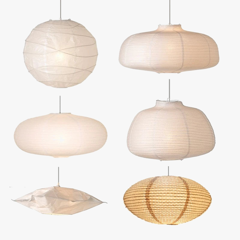 lampadario sferico in carta giapponese forma di luna illuminazione interna