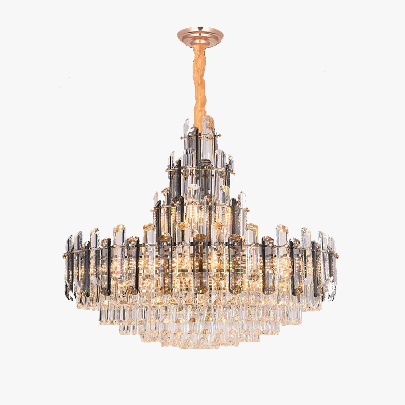 lampadario sospeso in cristallo a intensità variabile dal design moderno