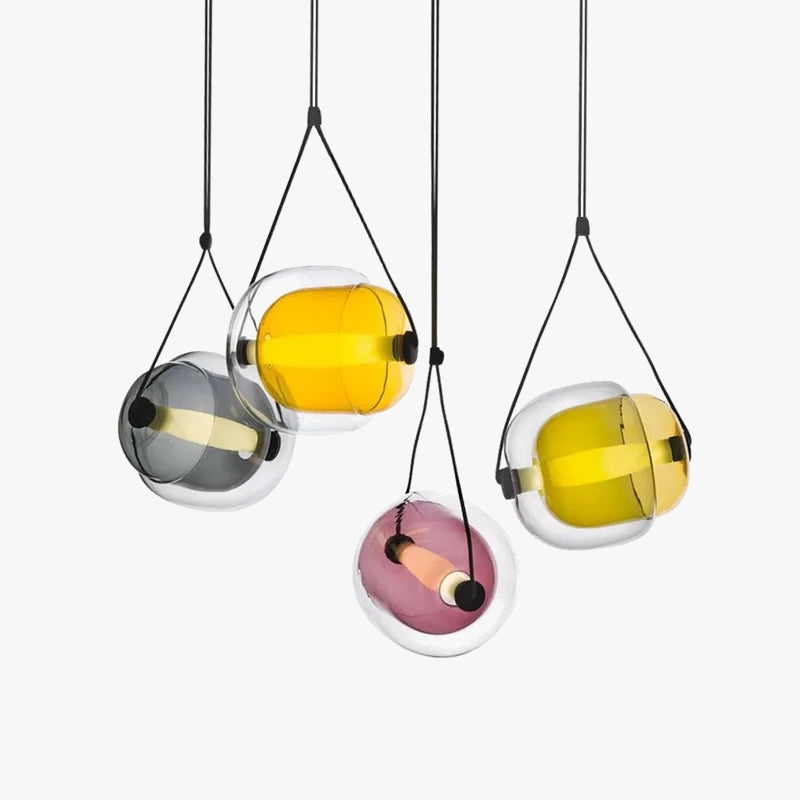 lampadario sospeso in vetro design nordico creativo a LED